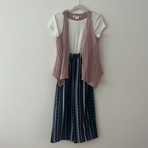 Girls romper size 7 with detachable v sweater vest